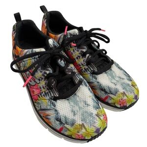 SKECHERS Floral Mesh Athletic Sneakers Multicolor $105